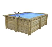 Habitat y Jardin - Piscina rectangular de madera "Maldivas" - 3,20 x 3,20 x 1,24 m
