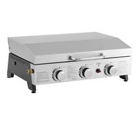 Habitat y Jardin - Plancha de asar a gas con 3 quemadores y tapa metálica "Fasto" - 7,5 kw - Gris