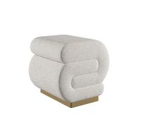 Habitat y Jardin - Puff de madera "Sally" 40 x 42 x 42 cm - Crema