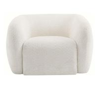 Habitat y Jardin - Sillón de tela bouclé "Washington" - Blanco