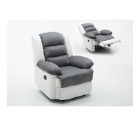 Habitat y Jardin - Sillón relax "Buckingham" - Blanco / Gris claro