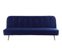 Habitat y Jardin - Sofá cama/clic clac terciopelo "James" - 3 plazas - Azul oscuro