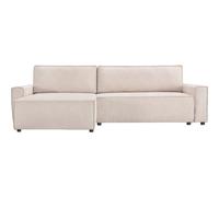 Habitat y Jardin - Sofá cama esquinero "Montaigne" de tela texturizada - 4 plazas - Beige Beige