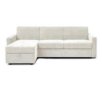 Habitat y Jardin - Sofá cama esquinero reversible "Celia" con mecanismo convertible exprés, tapizado en tela, 3 plazas, color beige Beige