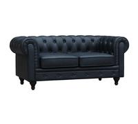 Habitat y Jardin - Sofá Chesterfield "Aliza"- 2 plazas - Negro