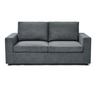 Habitat y Jardin - Sofá convertible Express "Elena" de tela - 3 plazas - Zona de descanso de 140 cm - Gris