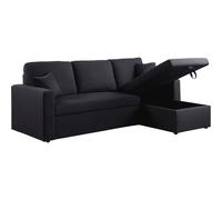 Habitat et Jardin Sofá esquinero Convertible Alain - 3 plazas - Negro