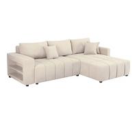 Sofá esquinero convertible de 3 plazas en tejido de chenilla - "trocadero" - beige