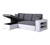 Habitat y Jardin - Sofá esquinero convertible/reversible "Axel" - Blanco/Gris White