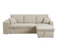 Sofá esquinero convertible/reversible de pana "axel" - 3 plazas - beige