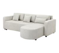 Habitat y Jardin - Sofá esquinero convertible/reversible de tela "Charles" - 3 plazas - Beige Beige