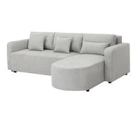 Habitat y Jardin - Sofá esquinero convertible y reversible de tela "Charles" - 3 plazas - Gris Gray