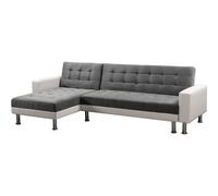 Habitat y Jardin - Sofá esquinero convertible y reversible "Theo" - 4 plazas - Blanco y gris Grey/ white