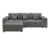 Sofá esquinero de tela reversible/convertible - "george" - 4 plazas - gris