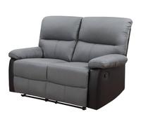 Habitat y Jardin - Sofá reclinable 2 plazas "Lincoln" - Negro/Gris oscuro