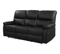 Habitat y Jardin - Sofá reclinable 3 plazas "Lincoln" - Color negro