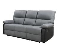 Habitat et Jardin Sofá reclinable 3 plazas Lincoln - Color Negro/Gris Oscuro