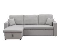 Habitat y Jardin - Sofá rinconera convertible/reversible "Alain" con box - 3 plazas - Gris claro Gray