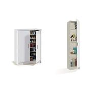 Habitdesign 007853O Mueble zapatero Basic, mueble zapatero auxiliar medidas: 1,01 x 75 x 36 cm fondo + 007141O Mueble Armario Multiusos, 1 Puerta