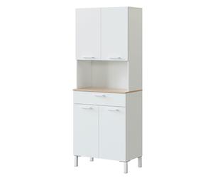 Habitdesign -Alacena de cocina 4 puertas Artik white (matte white) - canadian oak