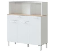 Habitdesign Alacena de cocina 3 puertas 1 cajón Artik blanco/roble Canadian 108x126x40 cm