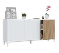 Habitdesign Aparador para Salón Ethna Blanco Artik Y Natur Estilo Moderno 154x74x40 Cm