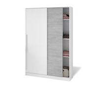 Habitdesign -Armario de puertas correderas 120x200 cm Show Artik white - cement gray