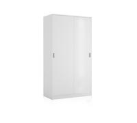Habitdesign -Armario de puertas correderas y gran almacenamiento 100x200 cm Lenor White