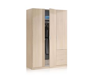 Habitdesign -Armario Hexa 3 puertas 3 cajones Oak