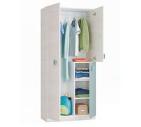Due-Home Innovations SL Armario juvenil 3 puertas 200x90x52 cm Blanco Alpes y Verde Acqua