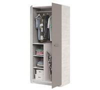 Habitdesign Armario juvenil infantil Ares 90x200x52 cm Acabado Blanco Alpes y Basalto