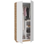 Duérmete Online – Armario juvenil Noa 2 puertas abatibles 200x90x52 cm Blanco Artik/Roble Nodi
