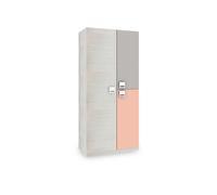 Habitdesign -Armario juvenil Kenia White alps - pink and gray