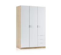 Habitdesign -Armario Low Cost 3 puertas 3 cajones Artik white (matte white) - canadian oak
