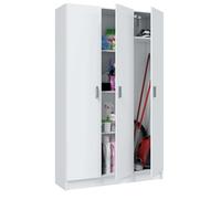 Habitdesign Armario Multiusos 3 Puertas 4 Estantes, 180x109x37 (AltoxAnchoxFondo), Color Blanco Mate