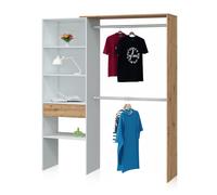 Habitdesign -Armario vestidor funcional de gran capacidad 158x187 cm Ezra Soft white - nodi oak