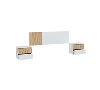 Habitdesign -Cabecero con mesitas Ethna Artik white (matte white) - natur