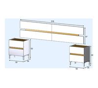 Habitdesign -Cabecero con mesitas Tempus Artik white (matte white) - nodi oak