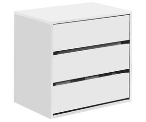 Habitdesign Cajonera, Cómoda con Tres cajones, Acabado en Blanco Mate, Dimensiones: 60 cm (Ancho) x 57 cm (Alto) x 44 cm (Fondo)