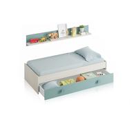 Habitdesign -Cama doble juvenil Snuba White alps - acqua green