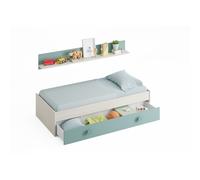 Habitdesign -Cama doble juvenil Yuki White alps - acqua green