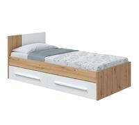 duehome Cama Noa White Artik Blanco mate Oak Nodi