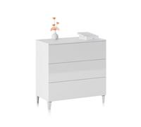 Habitdesign -Cómoda 3 cajones Plex White