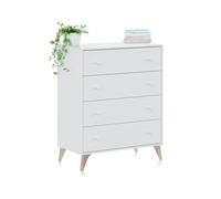 Habitdesign -Cómoda de 4 cajones en formato vertical 77,5x95 cm Iconic Artik white (matte white)
