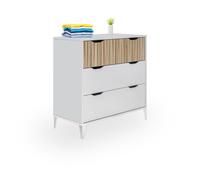 Habitdesign -Cómoda Nitza On Artik white (matte white) - natur