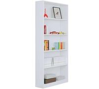Habitdesign Estantería de oficina alta Stylus – Blanco Artik – 201×80×28 cm