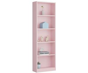Habitdesign Estantería Juvenil 6 baldas, Librería Vertical, Modelo I-Joy, Acabado en Color Rosa Nube, Medidas: 180 cm (Alto) x 52 cm (Ancho) x 25 cm (Fondo)
