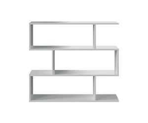 Habitdesign Estantería Librería Baja, Modelo Athena, Acabado Blanco Brillo, Medidas: 97 cm (Alto) x 110 cm (Ancho) x 24 cm (Fondo)