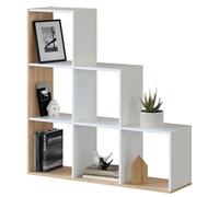 Habitdesign Estantería Librería, Salón, Comedor o Despacho, Modelo Lua, Acabado en Blanco Artik y Roble Canadian, Medidas: 110 cm (Alto) x 108 cm (Ancho) x 28 cm (Fondo)