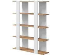 Habitdesign Estantería Salón Deia Blanca Artik y Roble Nodi 136x108x31 cm